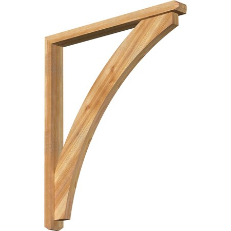 Ekena Millwork Thorton Craftsman Rough Sawn Bracket w/ Offset Brace, Western Red Cedar, 4"W x 38"D x 44"H BKT0402X38X44THR04RWR